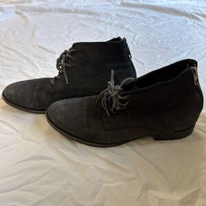 All Saints Men’s distressed black suede nailhead boots